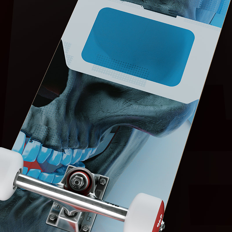 3D Retro [BLUE] - Skateboard