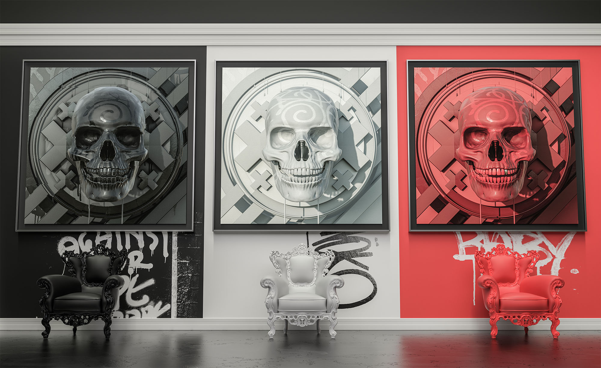 Graffiti Black Red and White LImited Edition Gallery Art Prints