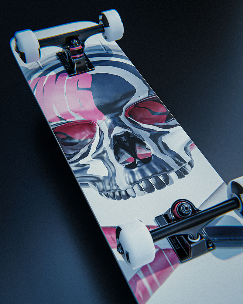 King (Crimson) - Skateboard Design